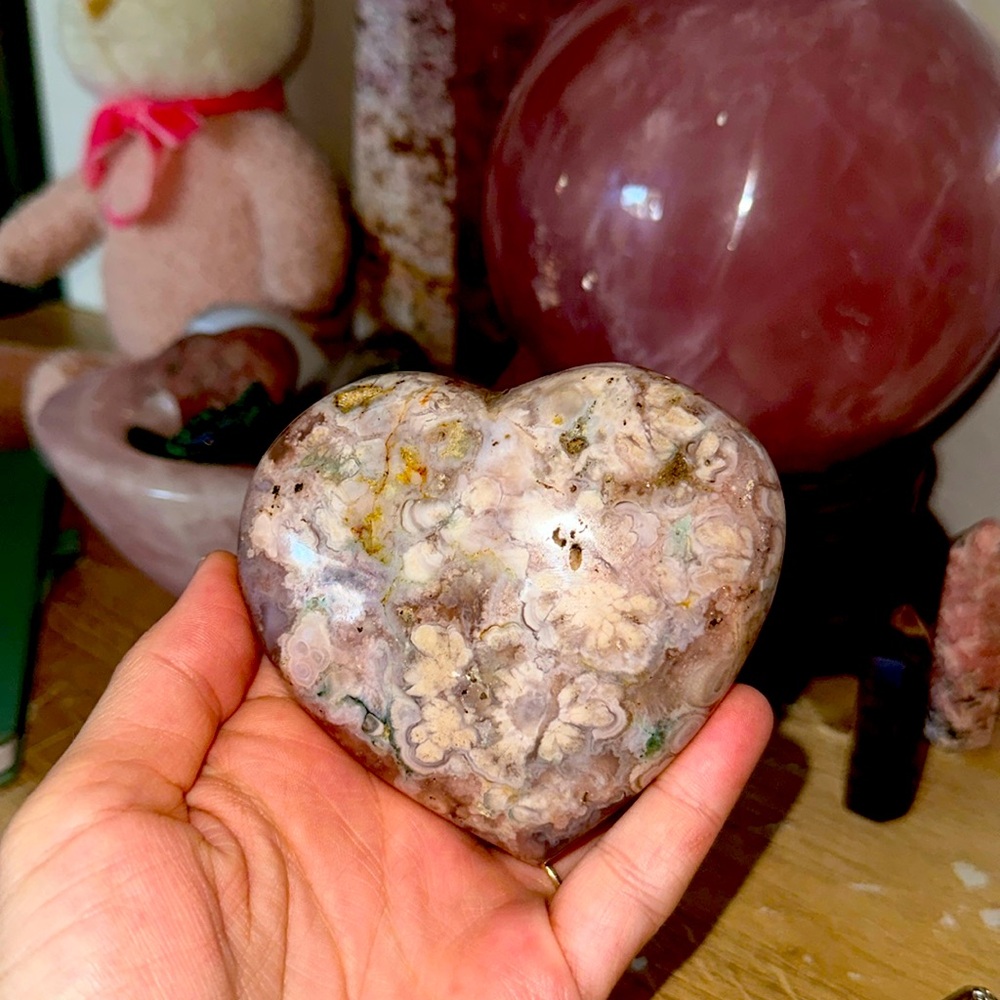 Big Flower Agate Heart